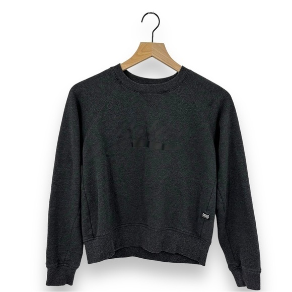 G-Star Crew Neck Cropped Sweatshirt Graphic Gray Size Medium - Picture 1 of 9